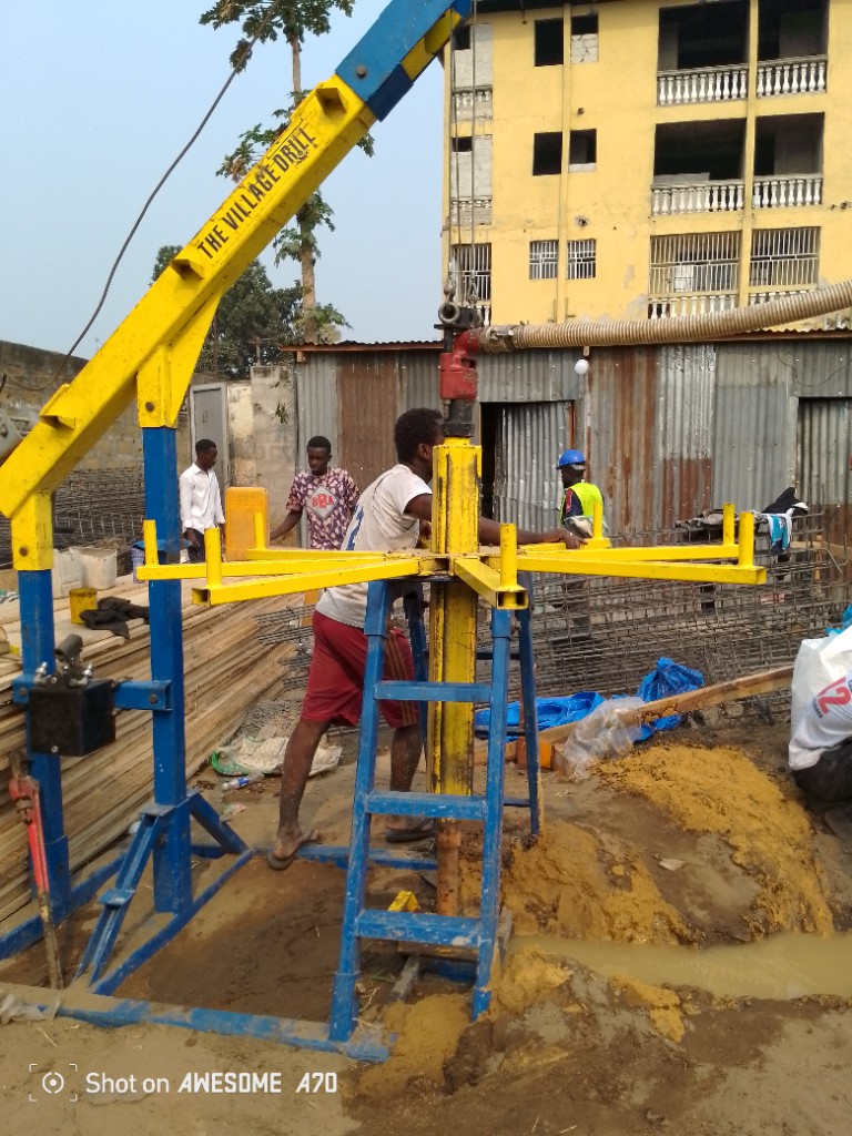 Drilling a clean water well for a village