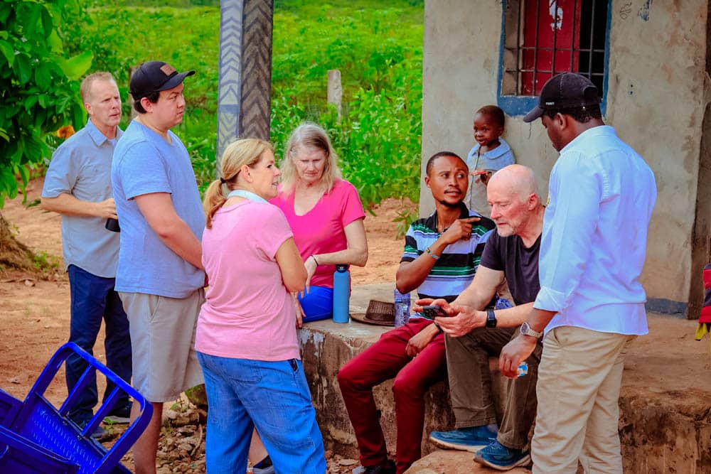 Community members working together in a BCP agriculture program