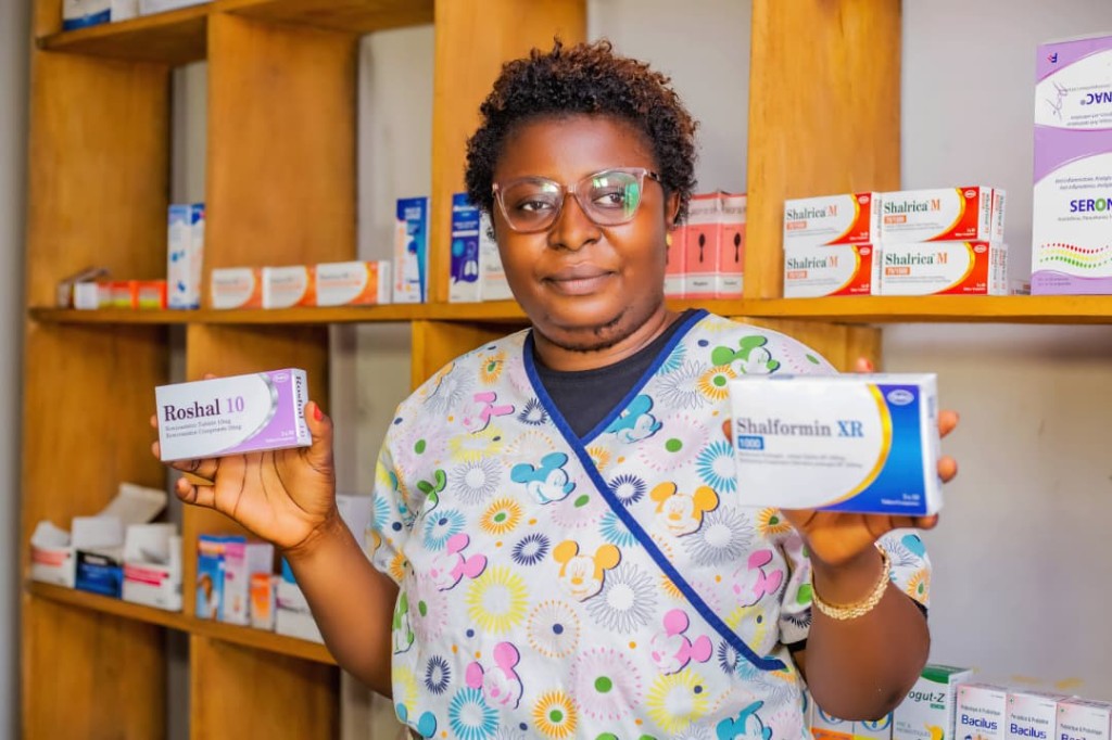 Pharmacy staff with medications at the clinic