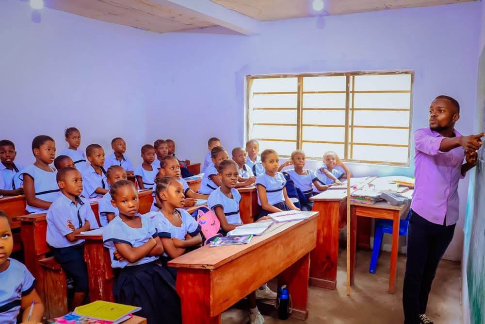 Students studying in a BCP classroom